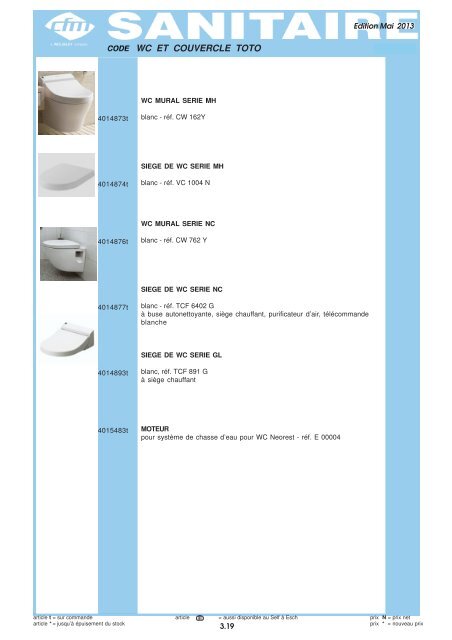 Catalogue Sanitaire - Cfm