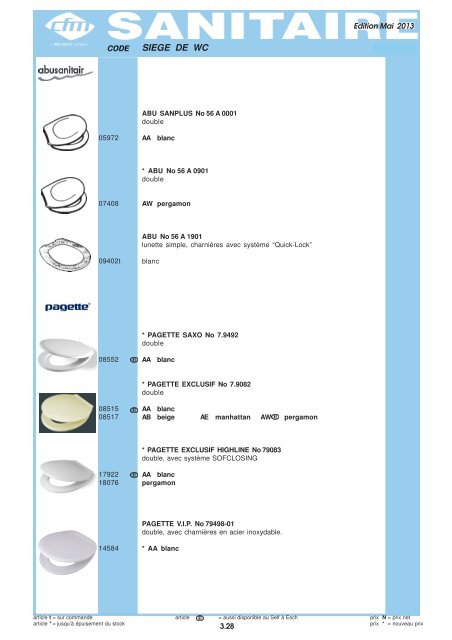 Catalogue Sanitaire - Cfm