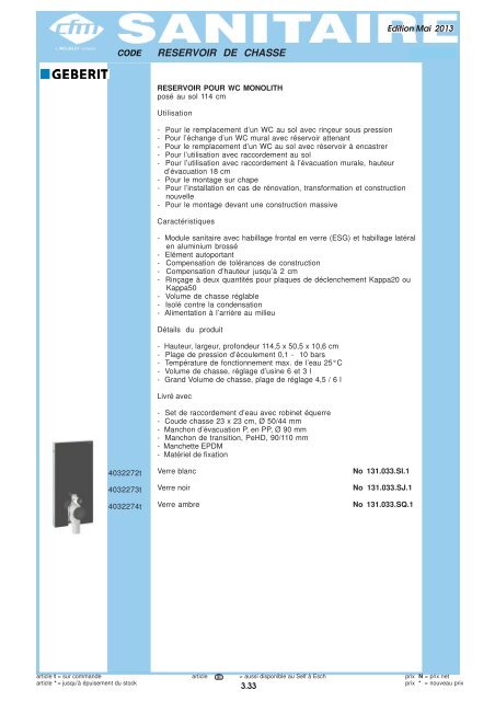 Catalogue Sanitaire - Cfm