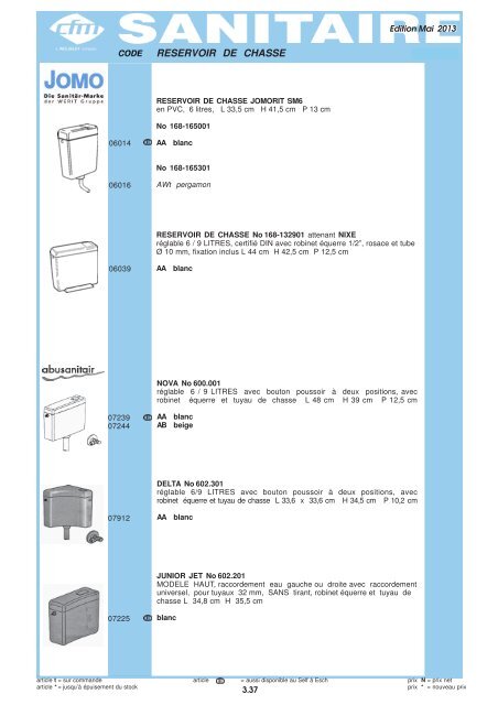 Catalogue Sanitaire - Cfm