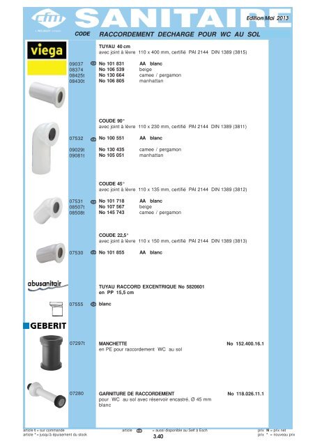 Catalogue Sanitaire - Cfm