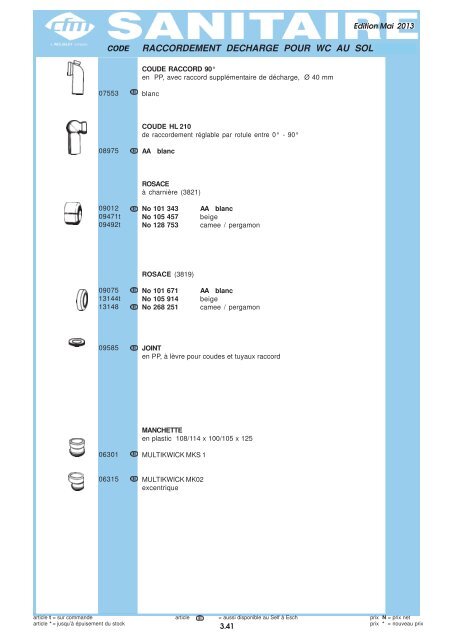 Catalogue Sanitaire - Cfm