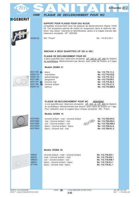 Catalogue Sanitaire - Cfm