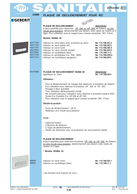 Catalogue Sanitaire - Cfm