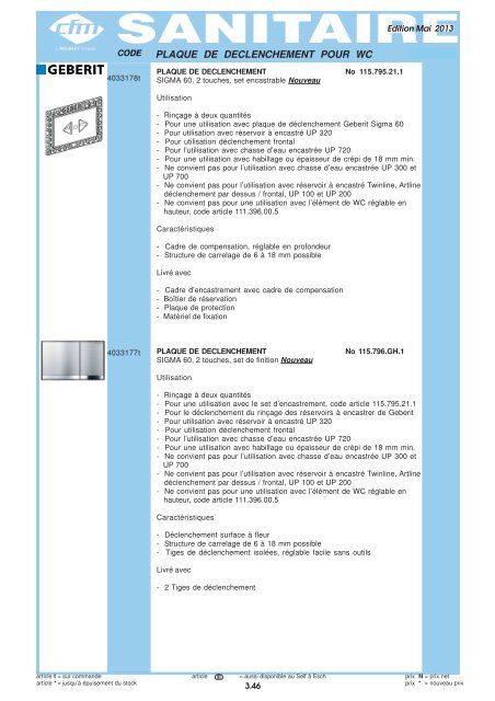 Catalogue Sanitaire - Cfm