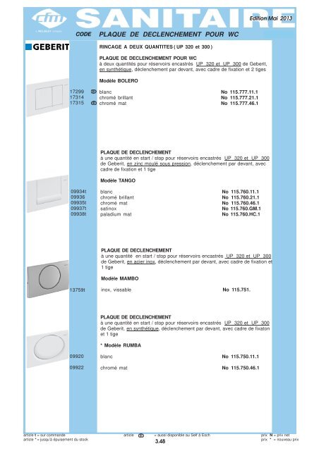 Catalogue Sanitaire - Cfm