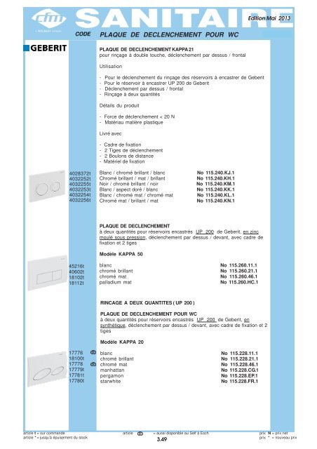 Catalogue Sanitaire - Cfm