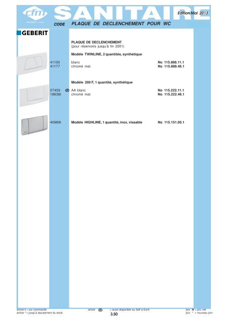 Catalogue Sanitaire - Cfm