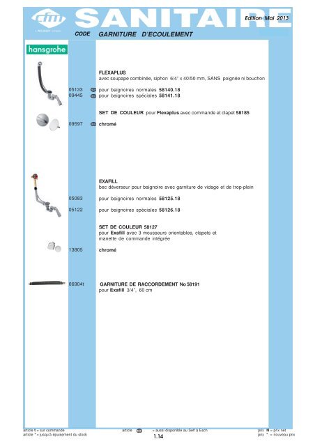 Catalogue Sanitaire - Cfm