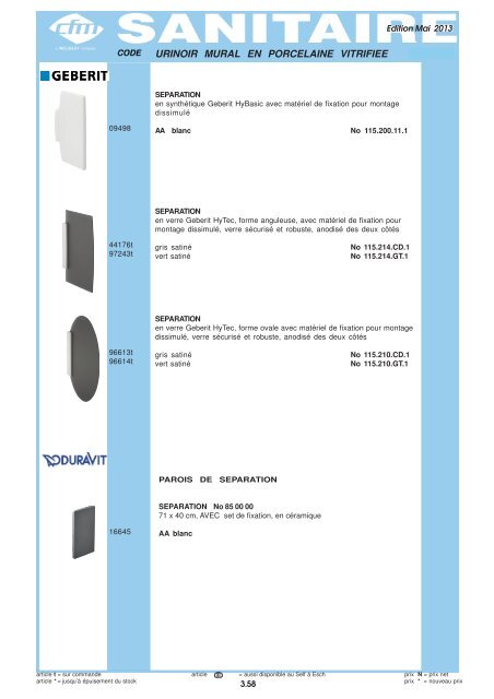 Catalogue Sanitaire - Cfm