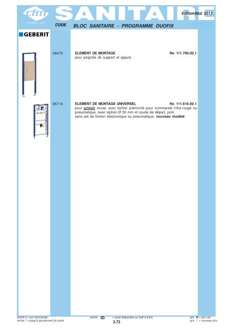 Catalogue Sanitaire - Cfm