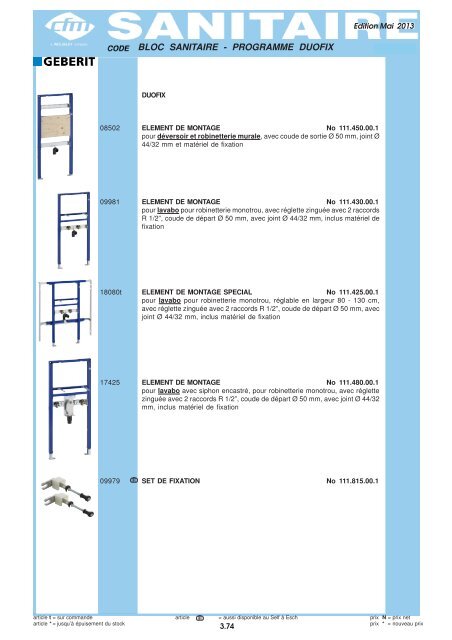 Catalogue Sanitaire - Cfm