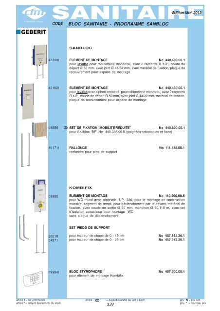 Catalogue Sanitaire - Cfm