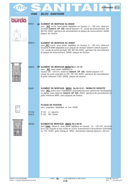 Catalogue Sanitaire - Cfm