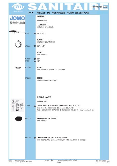 Catalogue Sanitaire - Cfm