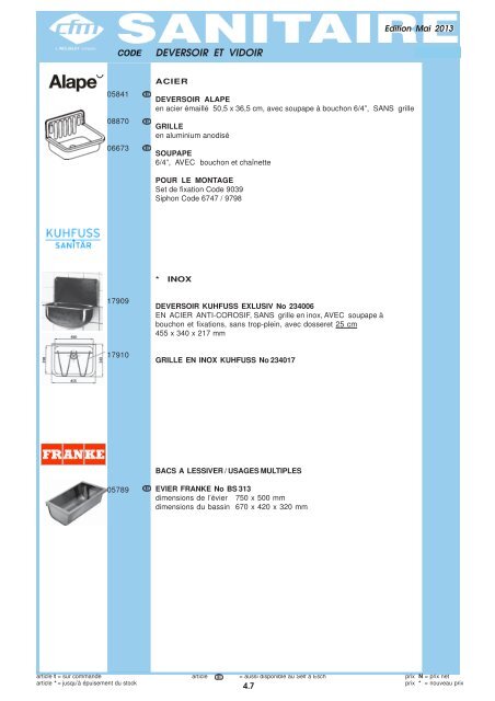 Catalogue Sanitaire - Cfm