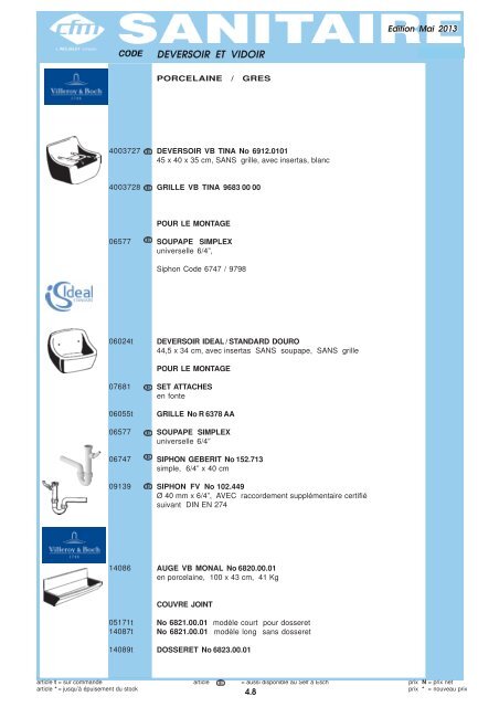 Catalogue Sanitaire - Cfm