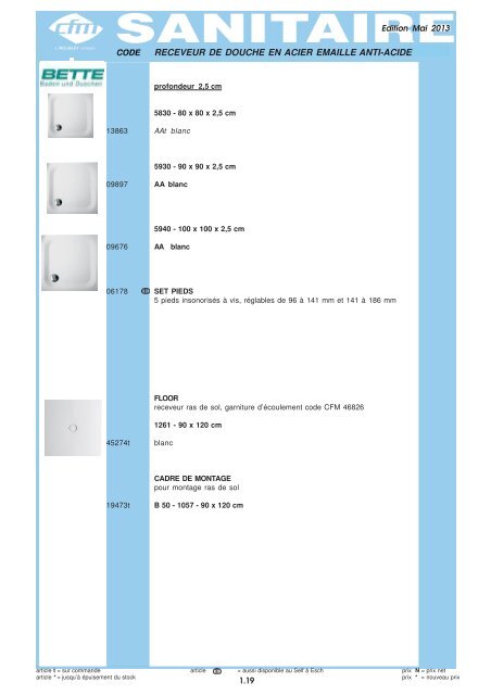 Catalogue Sanitaire - Cfm