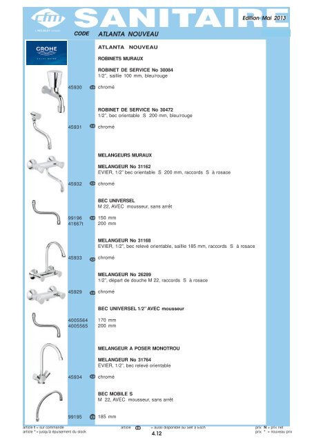 Catalogue Sanitaire - Cfm