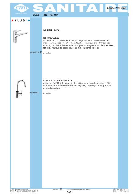 Catalogue Sanitaire - Cfm