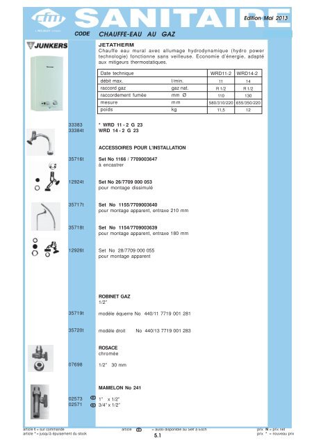 Catalogue Sanitaire - Cfm