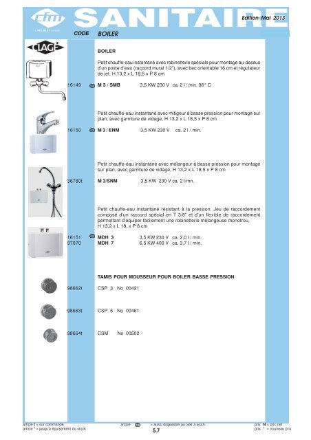 Catalogue Sanitaire - Cfm