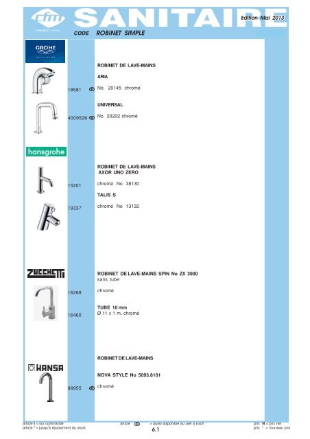 Catalogue Sanitaire - Cfm