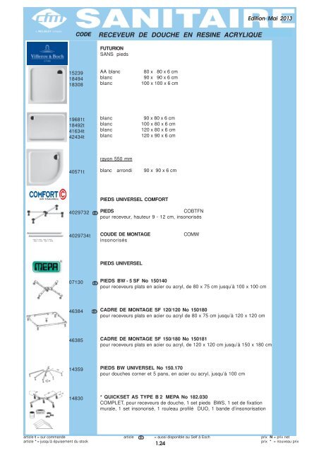 Catalogue Sanitaire - Cfm