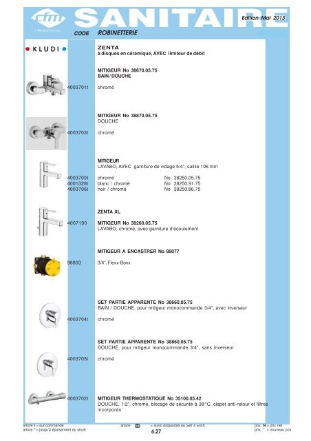 Catalogue Sanitaire - Cfm