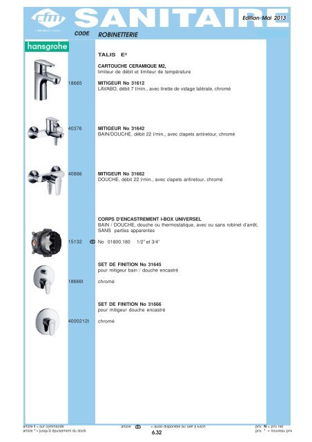 Catalogue Sanitaire - Cfm