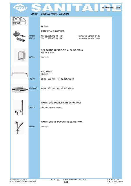 Catalogue Sanitaire - Cfm