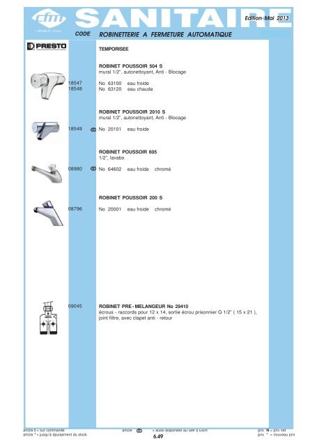 Catalogue Sanitaire - Cfm