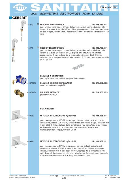 Catalogue Sanitaire - Cfm