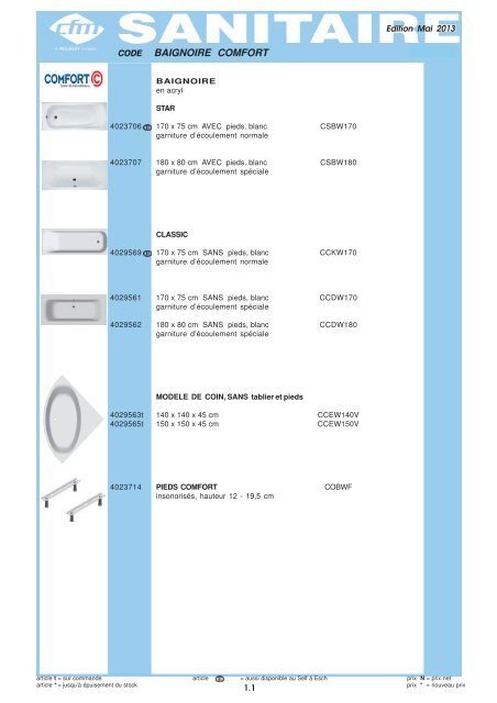 Catalogue Sanitaire - Cfm