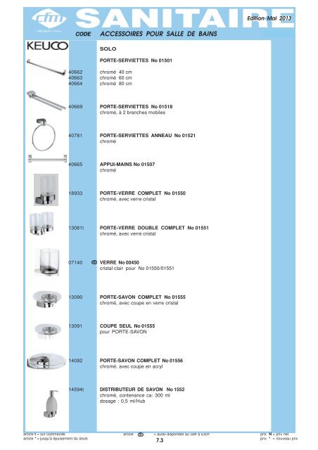 Catalogue Sanitaire - Cfm