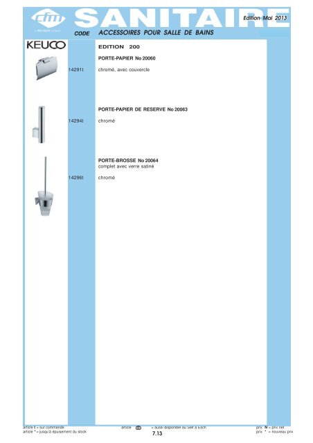 Catalogue Sanitaire - Cfm