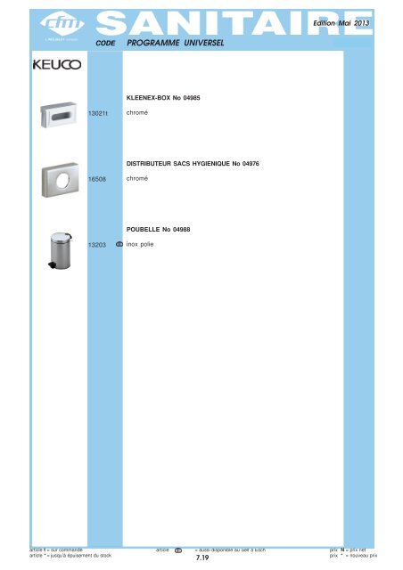 Catalogue Sanitaire - Cfm