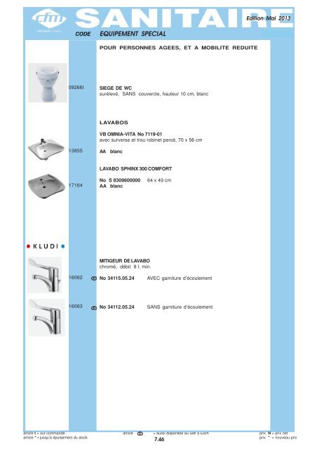 Catalogue Sanitaire - Cfm