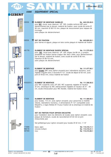 Catalogue Sanitaire - Cfm