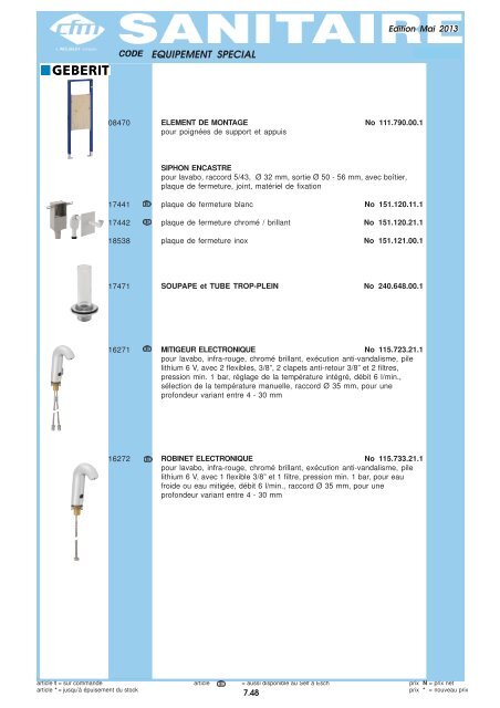 Catalogue Sanitaire - Cfm