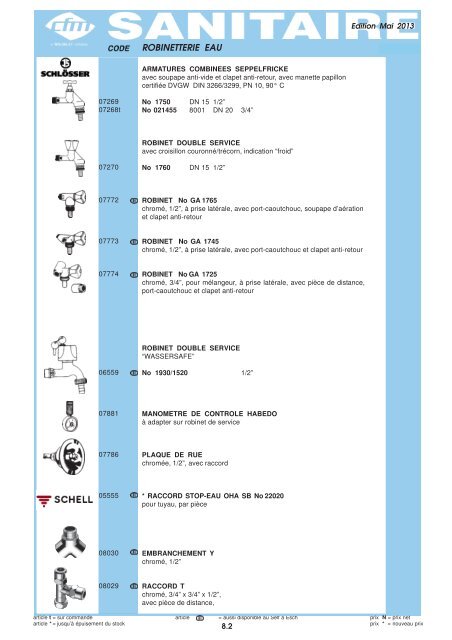 Catalogue Sanitaire - Cfm