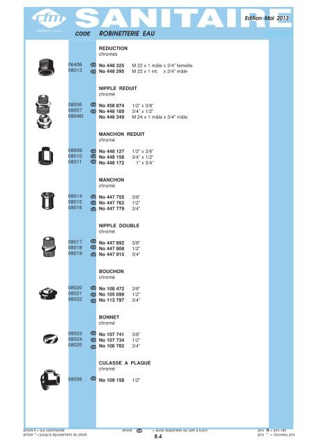 Catalogue Sanitaire - Cfm