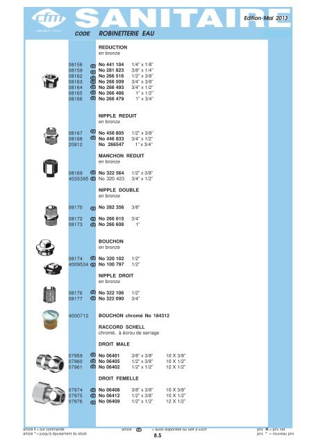 Catalogue Sanitaire - Cfm