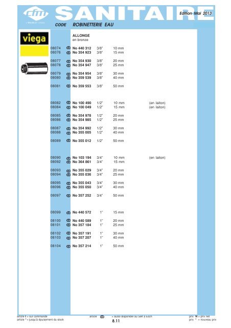 Catalogue Sanitaire - Cfm