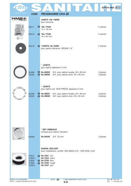 Catalogue Sanitaire - Cfm