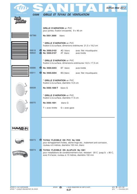 Catalogue Sanitaire - Cfm