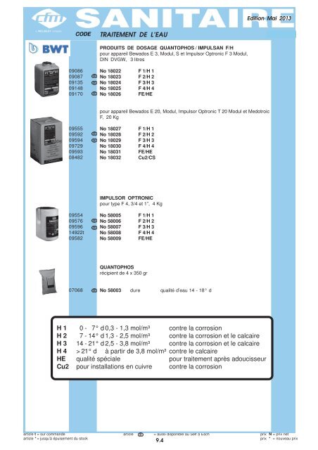 Catalogue Sanitaire - Cfm