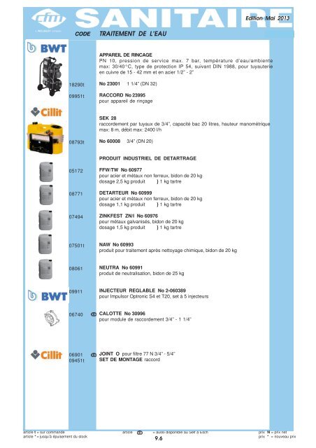 Catalogue Sanitaire - Cfm