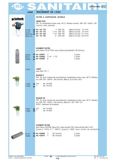 Catalogue Sanitaire - Cfm