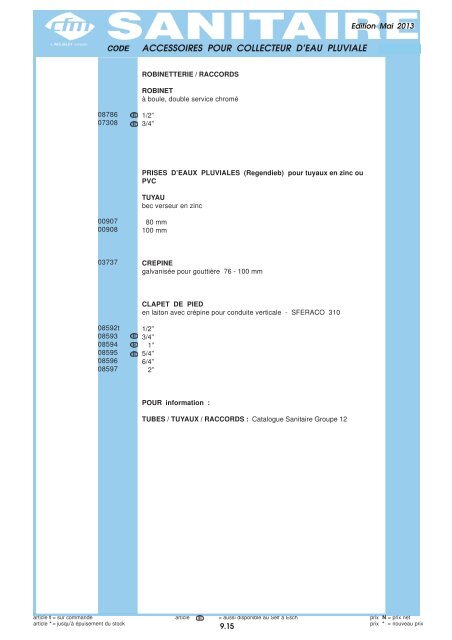 Catalogue Sanitaire - Cfm